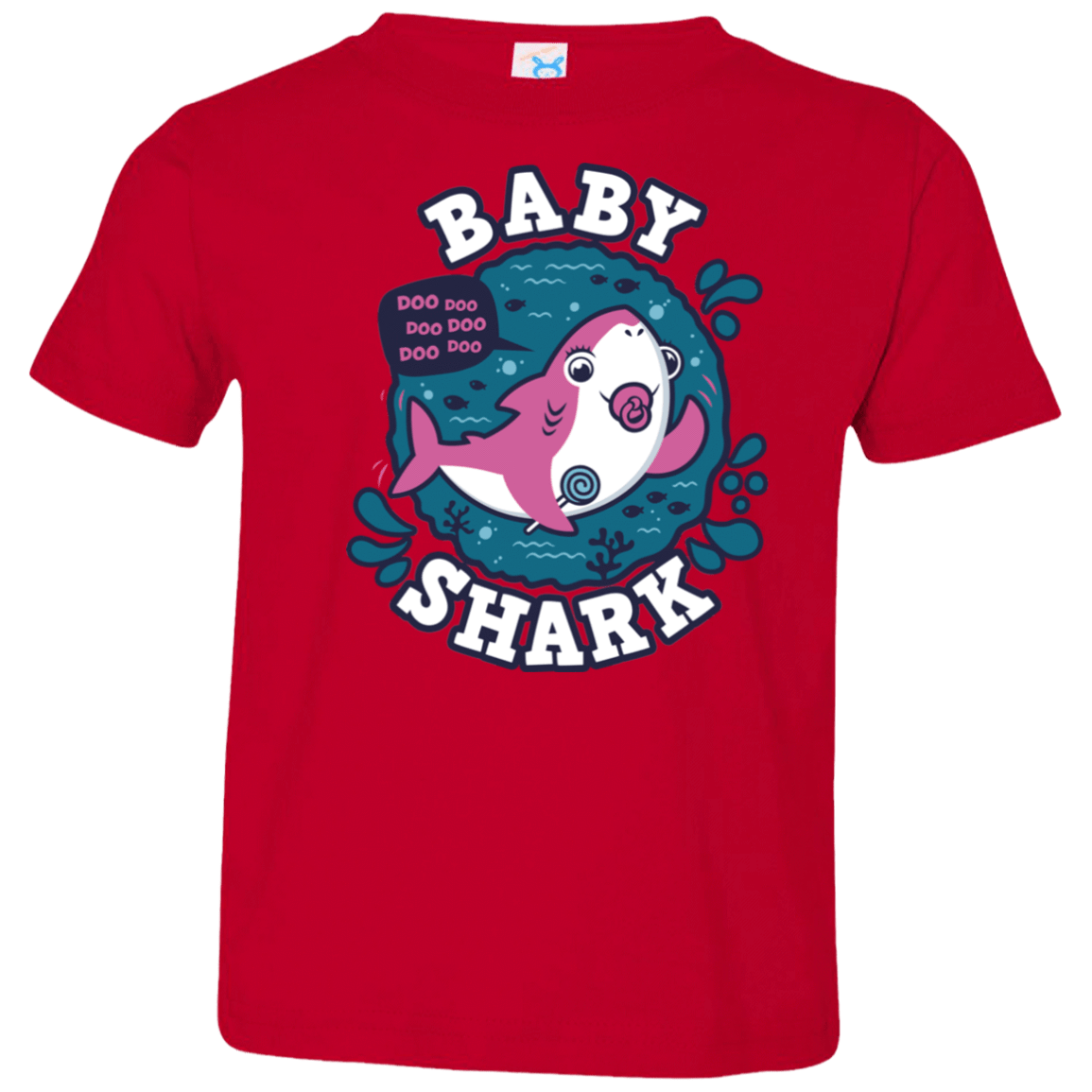 T-Shirts Red / 2T Shark Family trazo - Baby Girl chupete Toddler Premium T-Shirt