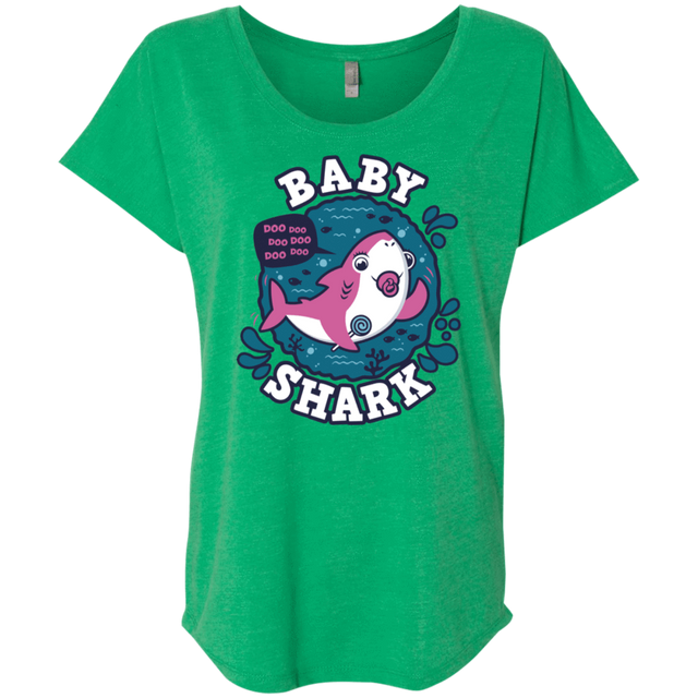 T-Shirts Envy / X-Small Shark Family trazo - Baby Girl chupete Triblend Dolman Sleeve