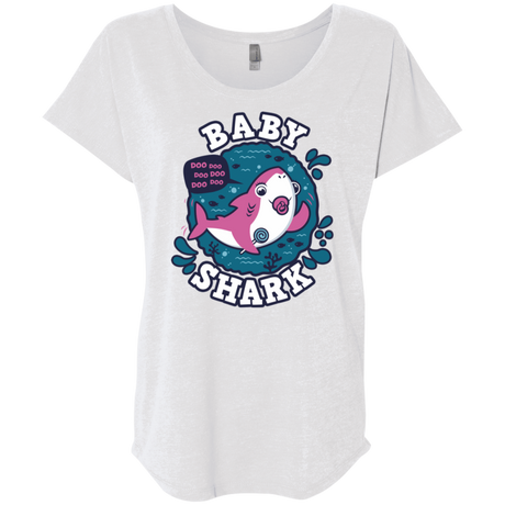 T-Shirts Heather White / X-Small Shark Family trazo - Baby Girl chupete Triblend Dolman Sleeve