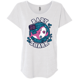 T-Shirts Heather White / X-Small Shark Family trazo - Baby Girl chupete Triblend Dolman Sleeve