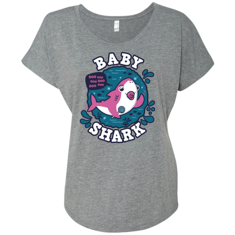 T-Shirts Premium Heather / X-Small Shark Family trazo - Baby Girl chupete Triblend Dolman Sleeve