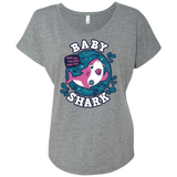 T-Shirts Premium Heather / X-Small Shark Family trazo - Baby Girl chupete Triblend Dolman Sleeve