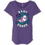 T-Shirts Purple Rush / X-Small Shark Family trazo - Baby Girl chupete Triblend Dolman Sleeve