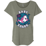 T-Shirts Venetian Grey / X-Small Shark Family trazo - Baby Girl chupete Triblend Dolman Sleeve