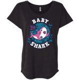 T-Shirts Vintage Black / X-Small Shark Family trazo - Baby Girl chupete Triblend Dolman Sleeve