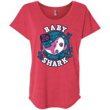 T-Shirts Vintage Red / X-Small Shark Family trazo - Baby Girl chupete Triblend Dolman Sleeve