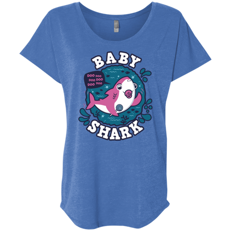 T-Shirts Vintage Royal / X-Small Shark Family trazo - Baby Girl chupete Triblend Dolman Sleeve