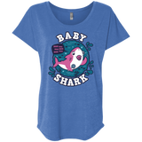 T-Shirts Vintage Royal / X-Small Shark Family trazo - Baby Girl chupete Triblend Dolman Sleeve