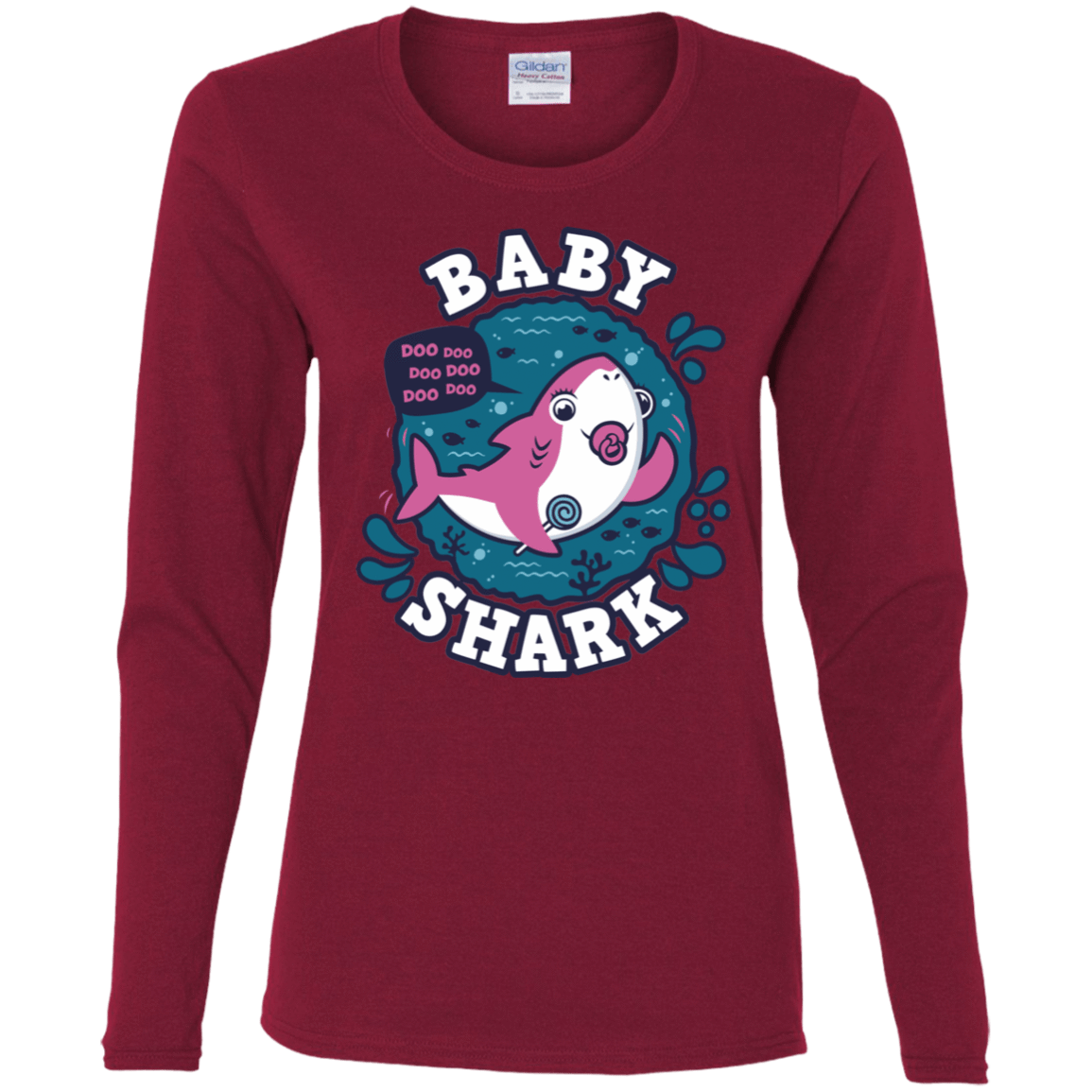 T-Shirts Cardinal / S Shark Family trazo - Baby Girl chupete Women's Long Sleeve T-Shirt