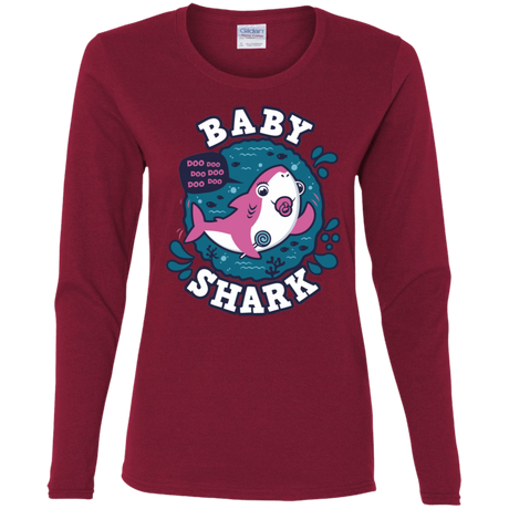 T-Shirts Cardinal / S Shark Family trazo - Baby Girl chupete Women's Long Sleeve T-Shirt