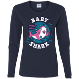 T-Shirts Navy / S Shark Family trazo - Baby Girl chupete Women's Long Sleeve T-Shirt