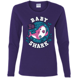 T-Shirts Purple / S Shark Family trazo - Baby Girl chupete Women's Long Sleeve T-Shirt