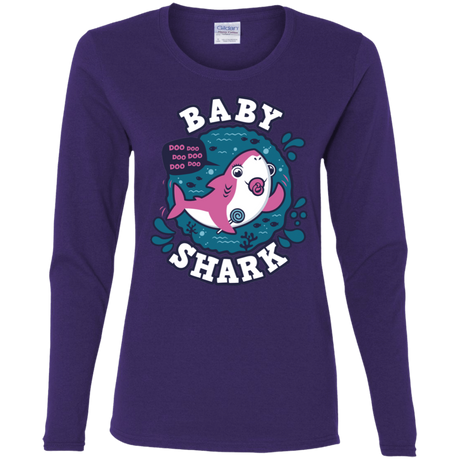 T-Shirts Purple / S Shark Family trazo - Baby Girl chupete Women's Long Sleeve T-Shirt