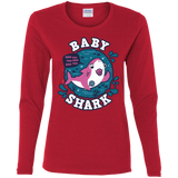 T-Shirts Red / S Shark Family trazo - Baby Girl chupete Women's Long Sleeve T-Shirt