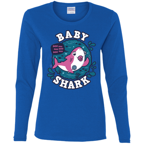 T-Shirts Royal / S Shark Family trazo - Baby Girl chupete Women's Long Sleeve T-Shirt