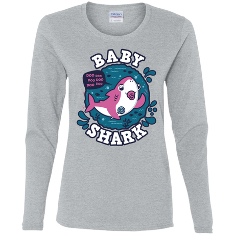 T-Shirts Sport Grey / S Shark Family trazo - Baby Girl chupete Women's Long Sleeve T-Shirt