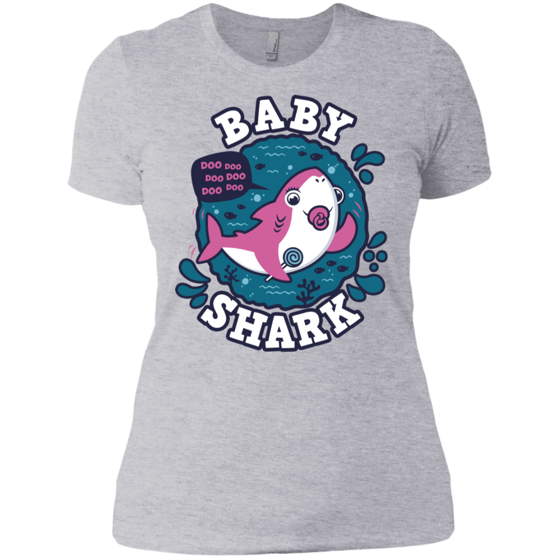 T-Shirts Heather Grey / X-Small Shark Family trazo - Baby Girl chupete Women's Premium T-Shirt