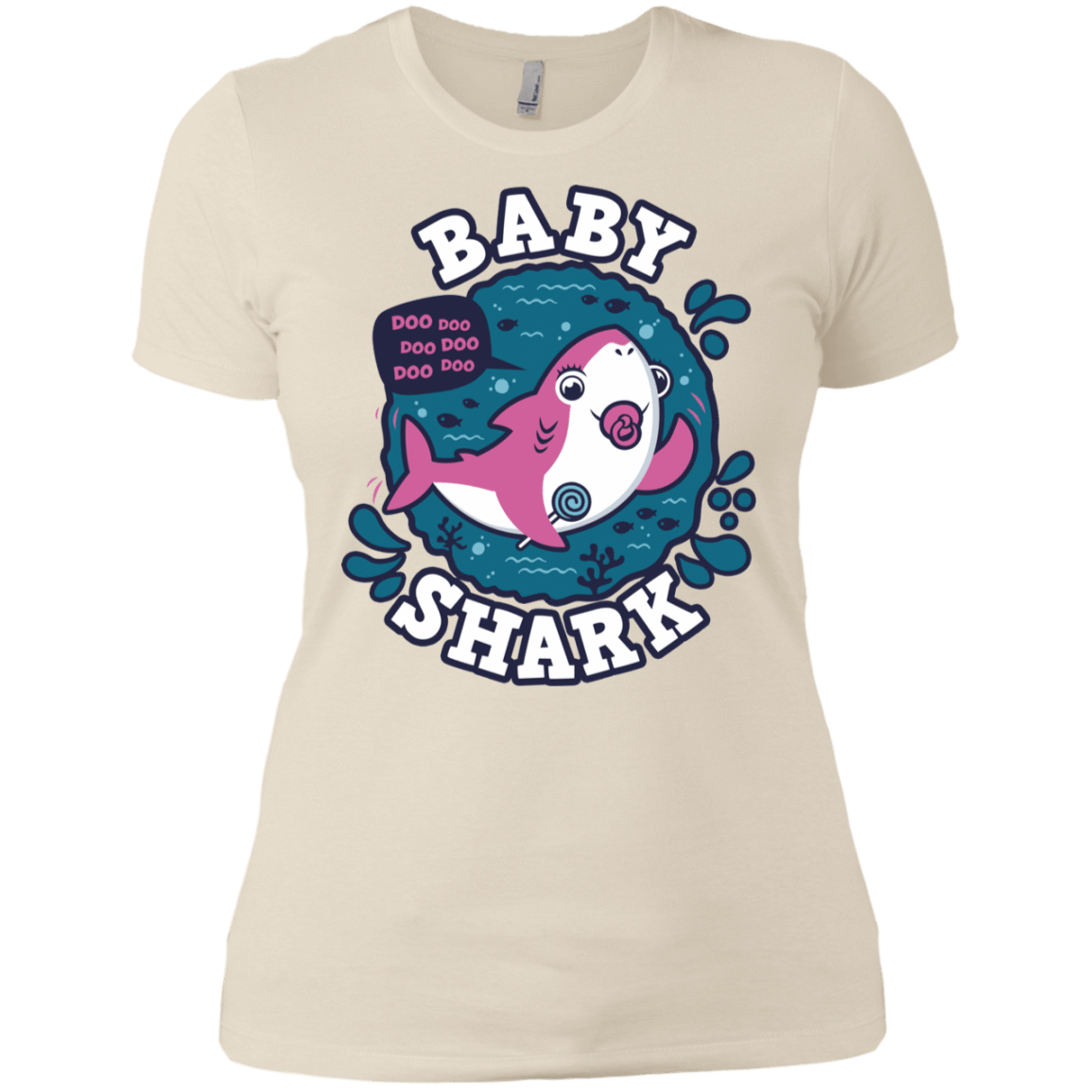 T-Shirts Ivory/ / X-Small Shark Family trazo - Baby Girl chupete Women's Premium T-Shirt