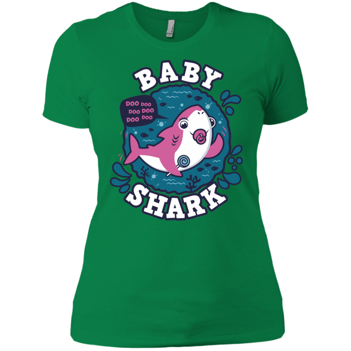 T-Shirts Kelly Green / X-Small Shark Family trazo - Baby Girl chupete Women's Premium T-Shirt