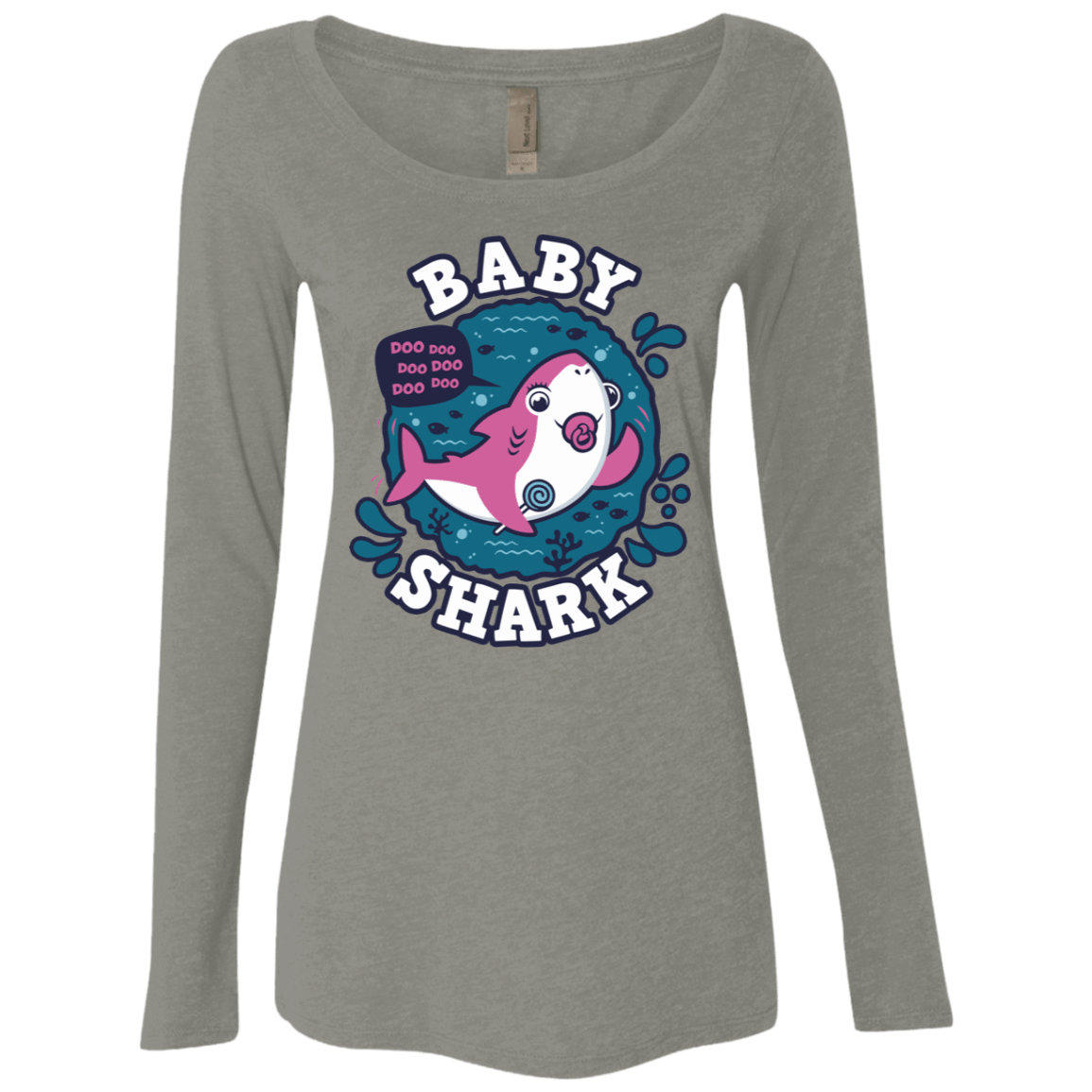 T-Shirts Venetian Grey / S Shark Family trazo - Baby Girl chupete Women's Triblend Long Sleeve Shirt