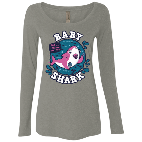 T-Shirts Venetian Grey / S Shark Family trazo - Baby Girl chupete Women's Triblend Long Sleeve Shirt