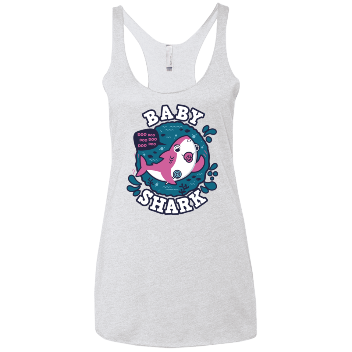 T-Shirts Heather White / X-Small Shark Family trazo - Baby Girl chupete Women's Triblend Racerback Tank