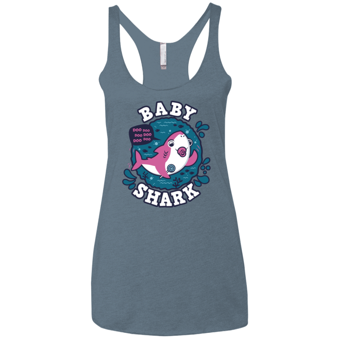T-Shirts Indigo / X-Small Shark Family trazo - Baby Girl chupete Women's Triblend Racerback Tank