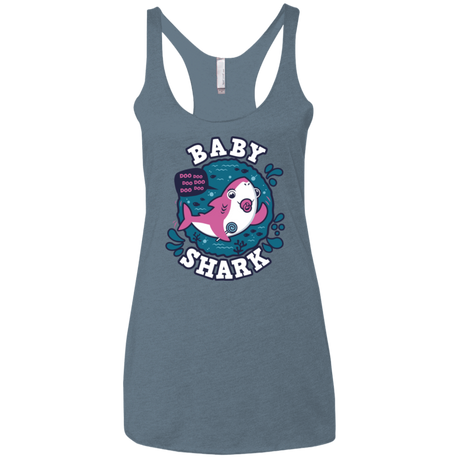 T-Shirts Indigo / X-Small Shark Family trazo - Baby Girl chupete Women's Triblend Racerback Tank