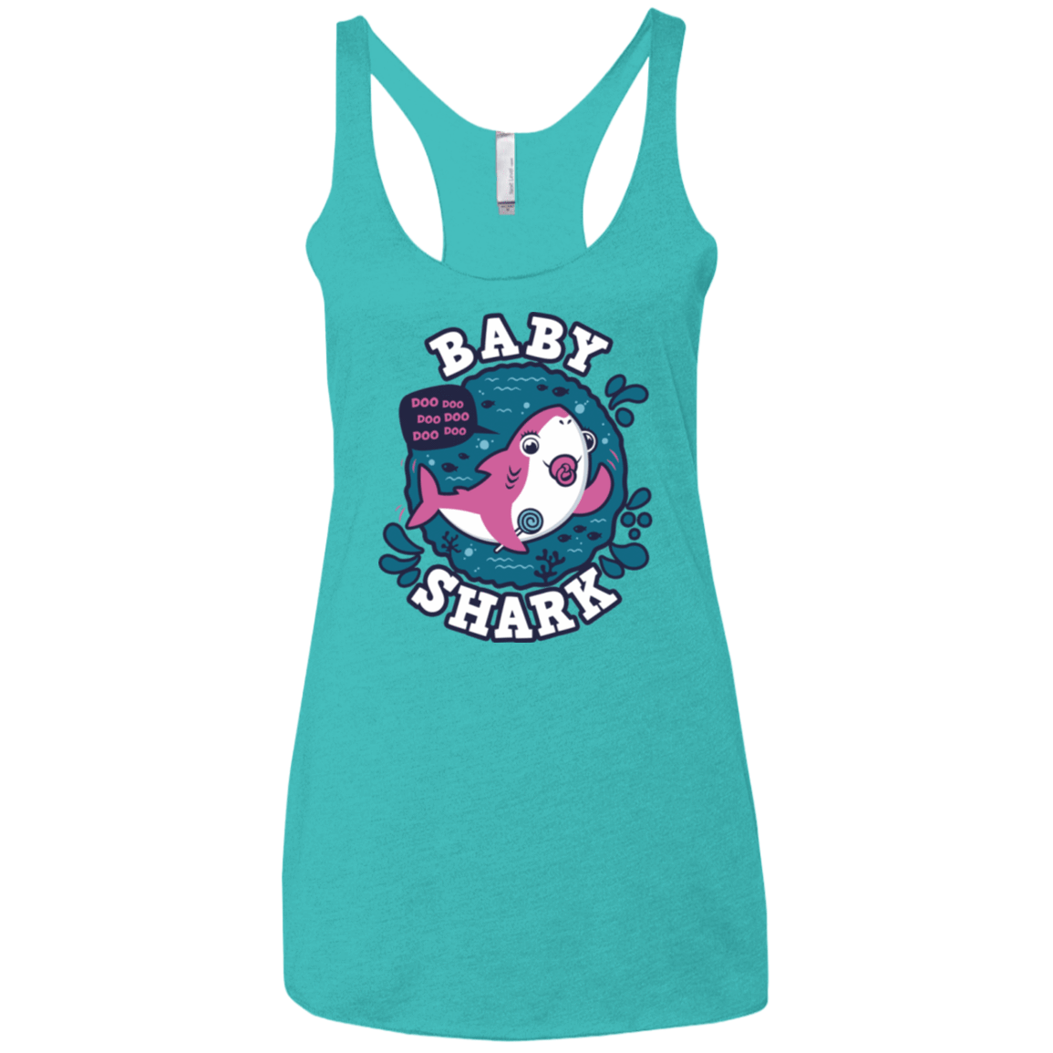 T-Shirts Tahiti Blue / X-Small Shark Family trazo - Baby Girl chupete Women's Triblend Racerback Tank