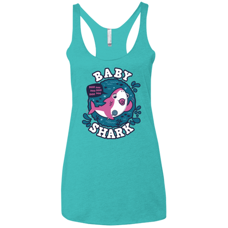 T-Shirts Tahiti Blue / X-Small Shark Family trazo - Baby Girl chupete Women's Triblend Racerback Tank