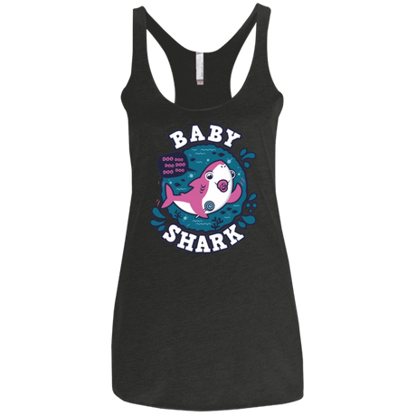 T-Shirts Vintage Black / X-Small Shark Family trazo - Baby Girl chupete Women's Triblend Racerback Tank