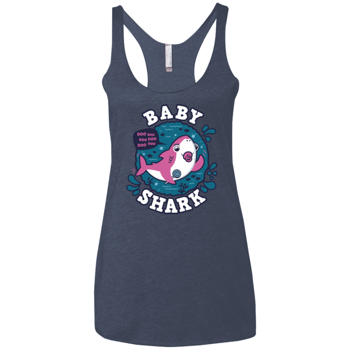 T-Shirts Vintage Navy / X-Small Shark Family trazo - Baby Girl chupete Women's Triblend Racerback Tank