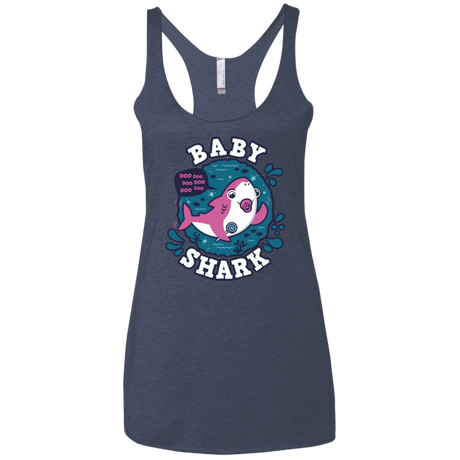 T-Shirts Vintage Navy / X-Small Shark Family trazo - Baby Girl chupete Women's Triblend Racerback Tank