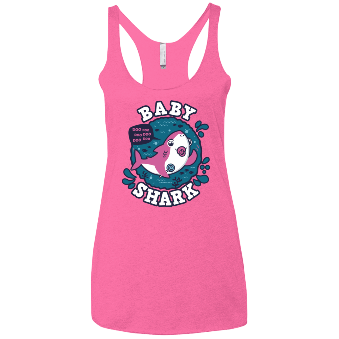 T-Shirts Vintage Pink / X-Small Shark Family trazo - Baby Girl chupete Women's Triblend Racerback Tank