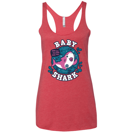 T-Shirts Vintage Red / X-Small Shark Family trazo - Baby Girl chupete Women's Triblend Racerback Tank