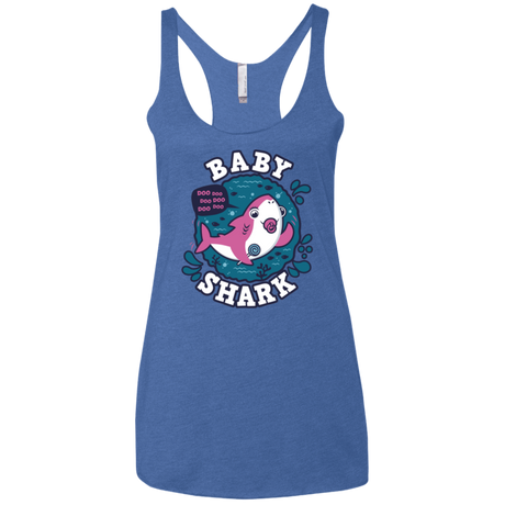 T-Shirts Vintage Royal / X-Small Shark Family trazo - Baby Girl chupete Women's Triblend Racerback Tank