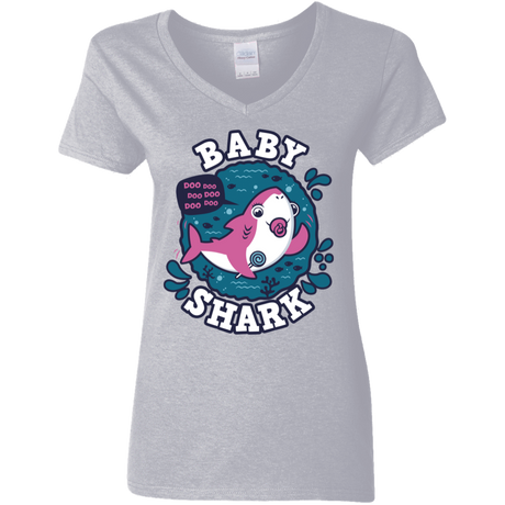 T-Shirts Sport Grey / S Shark Family trazo - Baby Girl chupete Women's V-Neck T-Shirt