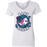 T-Shirts White / S Shark Family trazo - Baby Girl chupete Women's V-Neck T-Shirt