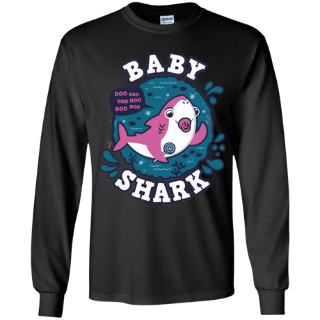 T-Shirts Black / YS Shark Family trazo - Baby Girl chupete Youth Long Sleeve T-Shirt