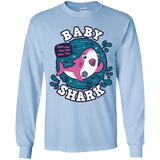 T-Shirts Light Blue / YS Shark Family trazo - Baby Girl chupete Youth Long Sleeve T-Shirt