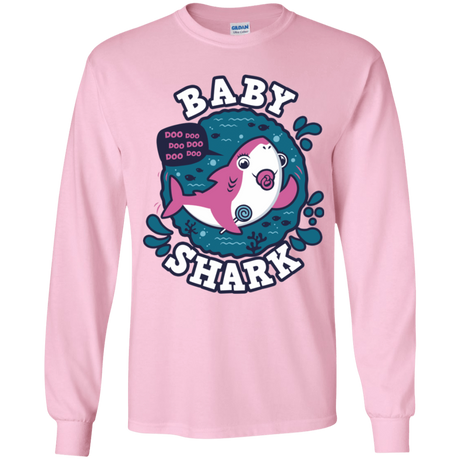 T-Shirts Light Pink / YS Shark Family trazo - Baby Girl chupete Youth Long Sleeve T-Shirt