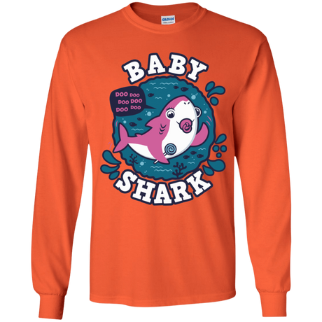 T-Shirts Orange / YS Shark Family trazo - Baby Girl chupete Youth Long Sleeve T-Shirt