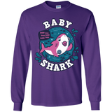 T-Shirts Purple / YS Shark Family trazo - Baby Girl chupete Youth Long Sleeve T-Shirt