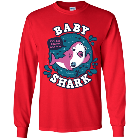 T-Shirts Red / YS Shark Family trazo - Baby Girl chupete Youth Long Sleeve T-Shirt