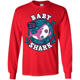 T-Shirts Red / YS Shark Family trazo - Baby Girl chupete Youth Long Sleeve T-Shirt