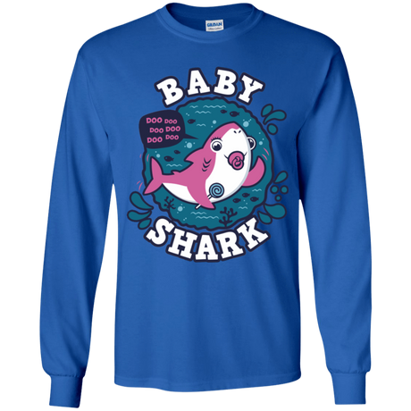 T-Shirts Royal / YS Shark Family trazo - Baby Girl chupete Youth Long Sleeve T-Shirt