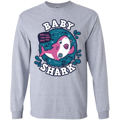 T-Shirts Sport Grey / YS Shark Family trazo - Baby Girl chupete Youth Long Sleeve T-Shirt
