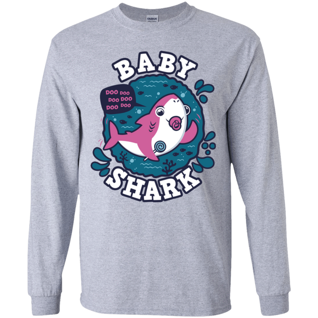 T-Shirts Sport Grey / YS Shark Family trazo - Baby Girl chupete Youth Long Sleeve T-Shirt