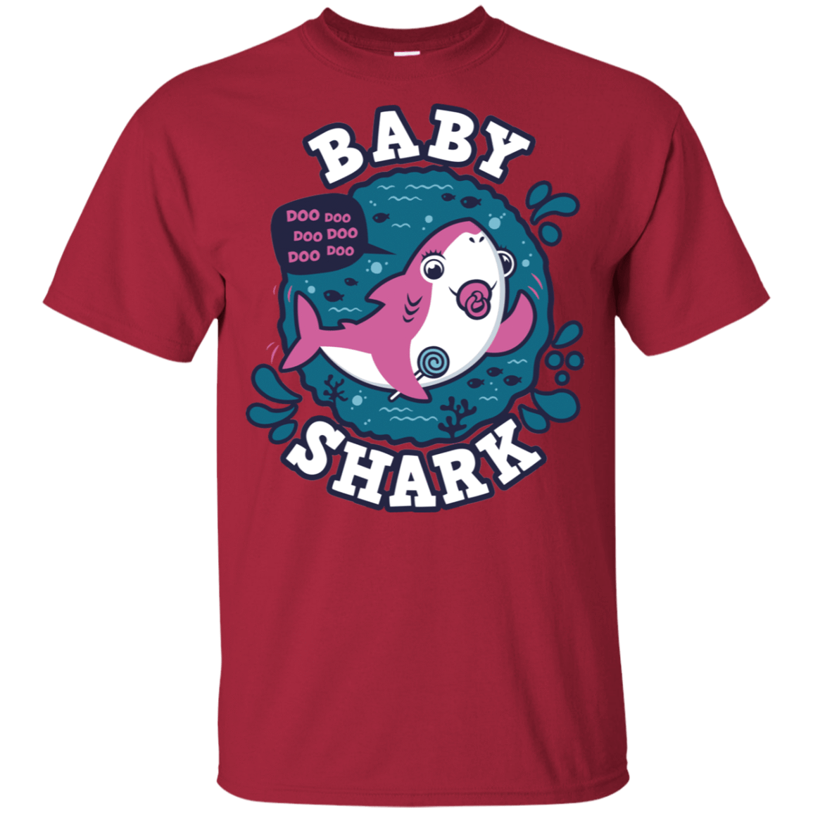 T-Shirts Cardinal / YXS Shark Family trazo - Baby Girl chupete Youth T-Shirt