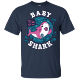 T-Shirts Navy / YXS Shark Family trazo - Baby Girl chupete Youth T-Shirt